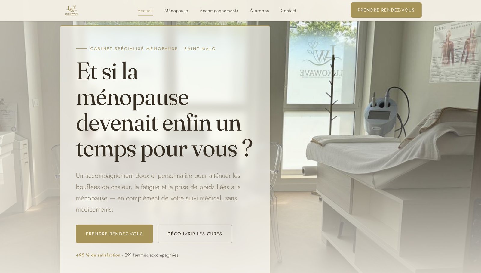 Page d'accueil du site Luxowave